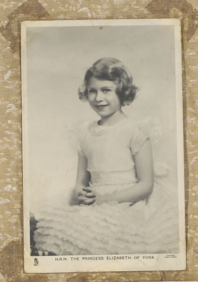 Anne Frank’s picture postcard of Princess Elizabeth (later Queen Elizabeth II) in the Anne Frank House Amsterdam.